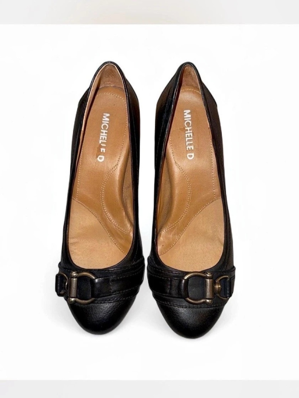 Michelle D Black Buckle Pumps